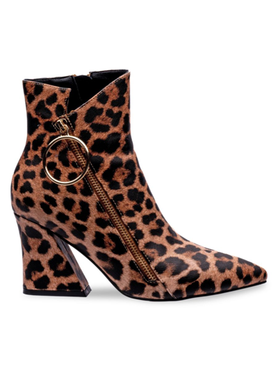 Ninety Union Women's Block Heel Booties In Leopard