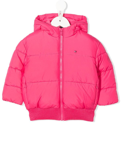 Tommy Hilfiger Junior Babies' Embroidered-logo Padded Jacket In Pink