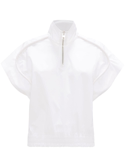 Jw Anderson Half-zip Short-sleeved Track Top In White
