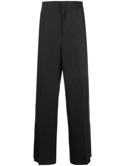 Givenchy High-waisted Wide-leg Trousers In Grey