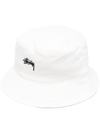 Stussy Embroidered-logo Bucket Hat In White