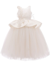 Tulleen Belridge Floral Cascade Dress In 白色