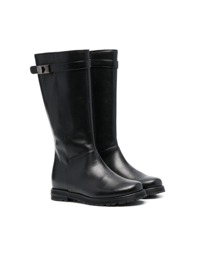 Il Gufo Buckled Knee-length Boots In 黑色
