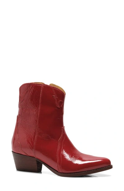Free People New Frontier Western Bootie In Red Patent