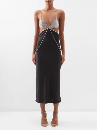 Dodo Bar Or Black Beatrice Crystal-embellished Slip Dress