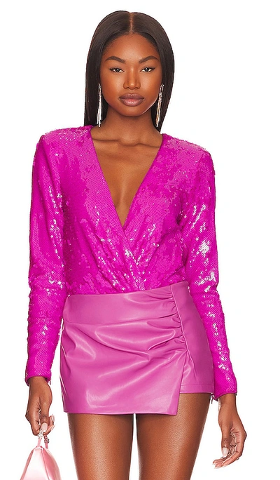 Majorelle Malia Bodysuit In Hot Pink