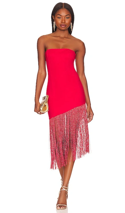 Superdown Cleo Strapless Dress In Red