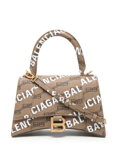 Balenciaga S Hourglass Top-handle Bag In Brown