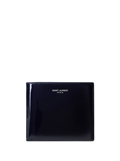 Saint Laurent Bi-fold Patent Leather Wallet In Black