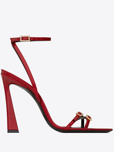 Saint Laurent Nuit 110 High-heeled Sandals In Red