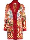 Etro Intarsia-knit V-neck Cardigan In White