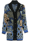 Etro Comet Floral-jacquard Wool-blend Cardigan In Multicolor