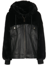 MOOSE KNUCKLES ROCKWELL BUNNY HOODED LEATHER JACKET