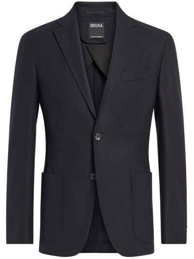 Zegna Single-breasted Cashmere-wool Blazer In Black