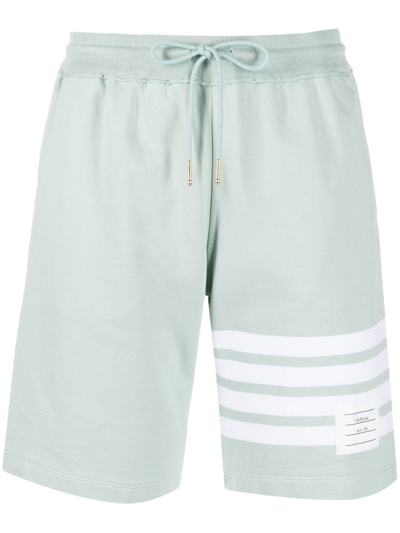 Thom Browne 4-bar Stripe Track Shorts In Green