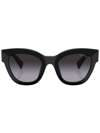 Miu Miu Cat-eye Gradient-lens Sunglasses In Black