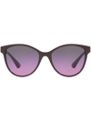 Sunglass Hut Cat-eye Gradient-lens Sunglasses In Brown