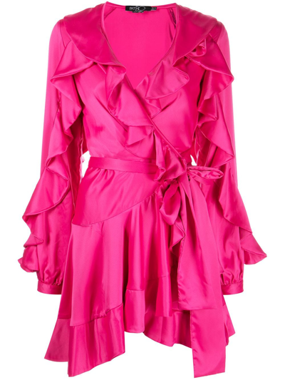 Patbo Ruffle Sleeve Crepe Mini Dress In Pink