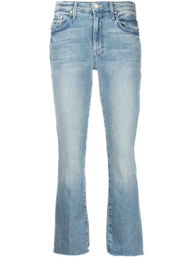 Mother The Insider Crop Step Fray Jeans In Twice Shy