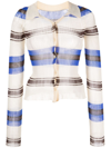 JACQUEMUS RIBBED-KNIT STRIPED TOP