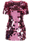 Simkhai Vivienne Embroidered Sequin Mini Dress In Punch