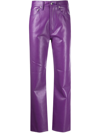 Agolde Mid-rise Straight-leg Trousers In Purple