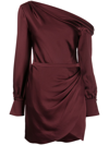 Jonathan Simkhai Cameron Gathered One-shoulder Mini Dress In Red