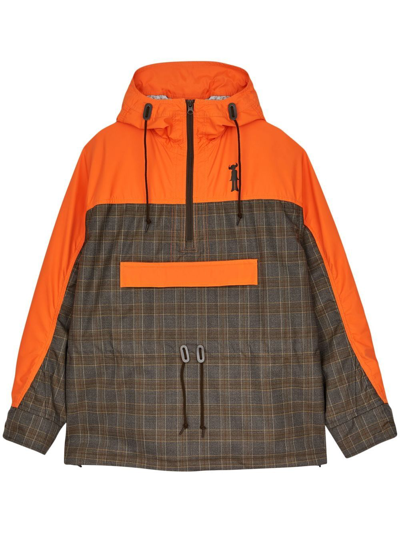 Junya Watanabe Colour-block Hooded Jacket In Brown