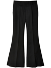 Prada Flared Wool Trousers In Black