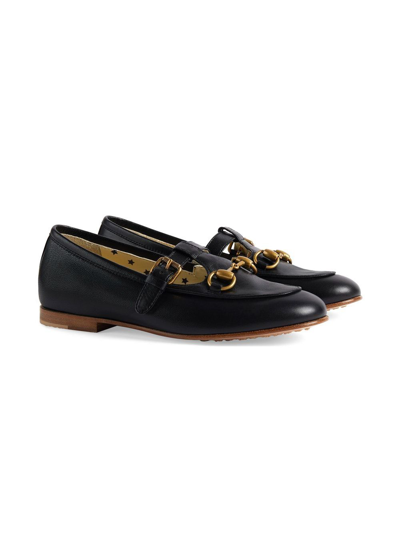 Gucci Kids' Black Loafers For Girl With Horsebit