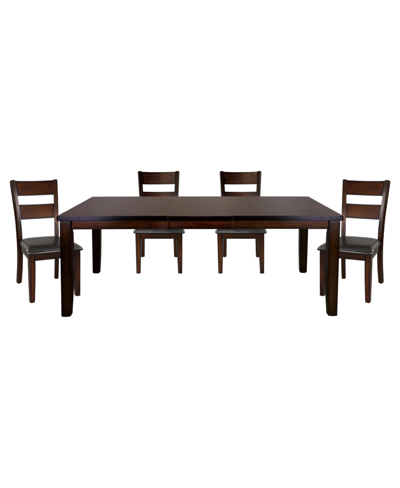 Furniture Leona 5pc Dining Set (rectangular Dining Table & 4 Side Chairs) In Cherry