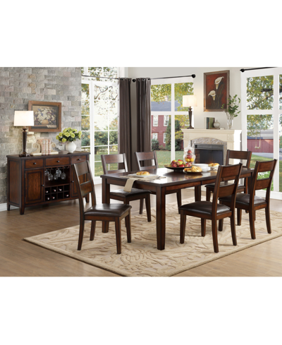 Furniture Leona 7pc Dining Set (rectangular Dining Table & 6 Side Chairs) In Cherry