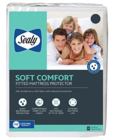 Sealy Soft Comfort Fitted Mattress Protectors In White
