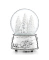 Reed & Barton North Pole Bound Polar Bear And Cubs Musical Snow Globe