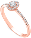 Macy's Diamond Halo Engagement Ring (1/4 Ct. T.w.) In 14k White, Yellow Or Rose Gold In Rose Gold