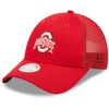 NEW ERA NEW ERA RED OHIO STATE BUCKEYES 9FORTY LOGO SPARK TRUCKER SNAPBACK HAT