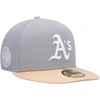 New Era Men's  Gray, Peach Oakland Athletics 1987 Mlb All-star Game Purple Undervisor 59fifty Fitted In Gray
