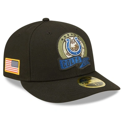 NEW ERA NEW ERA BLACK INDIANAPOLIS COLTS 2022 SALUTE TO SERVICE LOW PROFILE 59FIFTY FITTED HAT