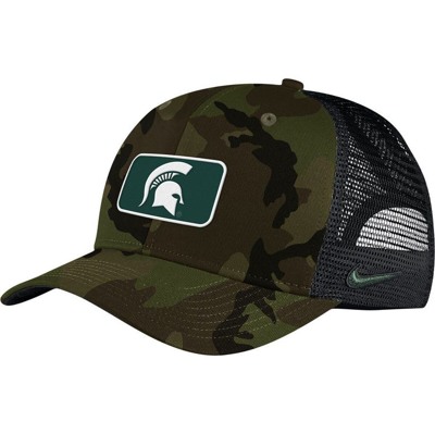 Nike Men's  Camo, Black Michigan State Spartans Classic99 Trucker Snapback Hat In Camo,black