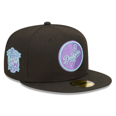 New Era Black Los Angeles Dodgers 40th Anniversary Black Light 59fifty Fitted Hat
