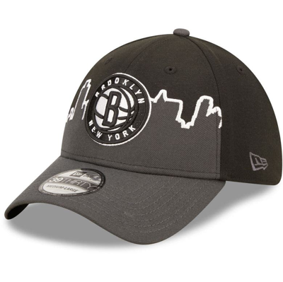 New Era Men's  Charcoal, Black Brooklyn Nets 2022 Tip-off 39thirty Flex Hat In Charcoal,black