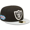 Shop New Era Black/silver Las Vegas Raiders Super Bowl Xviii Letterman 59fifty Fitted Hat