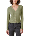 LUCKY BRAND WOMEN'S V-NECK RIBBED-KNIT CARDIGAN TOP