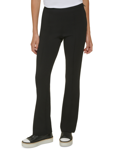 Karl Lagerfeld Women's Side-zip Flared-leg Pants In Black
