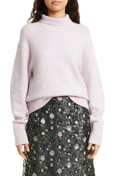 Vince Wool Blend Turtleneck Sweater In Pale Rose
