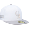 New Era Men's  White, Gray Colorado Rockies 2007 World Series Side Patch Undervisor 59fifty Fitted Ha In White