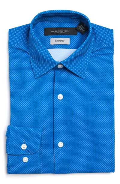 Andrew Marc Kids' Long Sleeve Button-up Shirt In Blue/ White