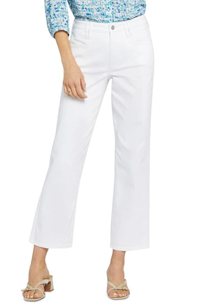Nydj High Waist Ankle Relaxed Straight Leg Jeans In White