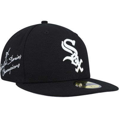 New Era Black Chicago White Sox 3-time World Series Champions Undervisor 59fifty Fitted Hat In Multicolor