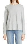 Eileen Fisher Organic Cotton Long Sleeve T-shirt In Dark Pearl